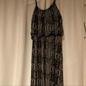 black and white tribal print maxi dress